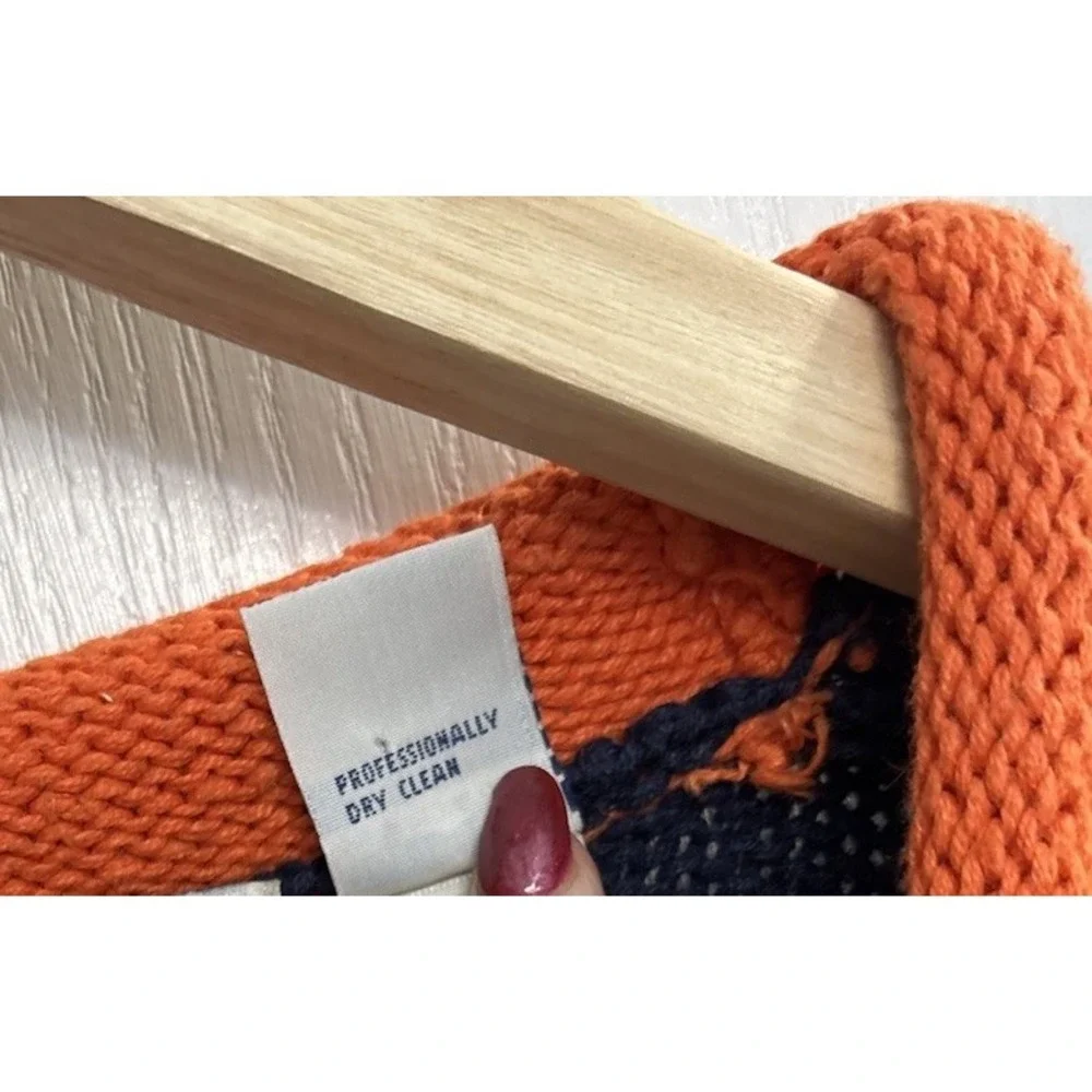 VTG Bellepointe Women's S Auburn Tigers Knit Sweater Vest Navy Blue Orange 90s‎